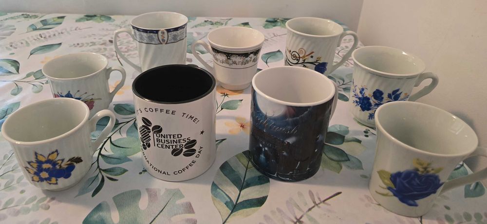 Seturi de căni de porțelan și sticlă