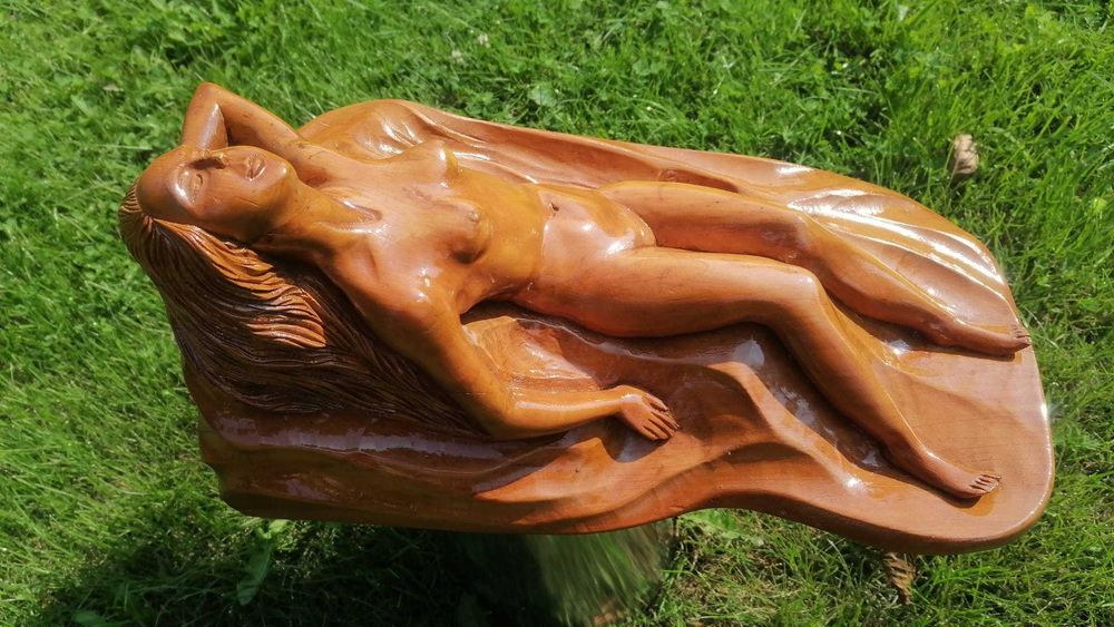 sculptura , nud , lemn , statueta lemn , dimensiune mare