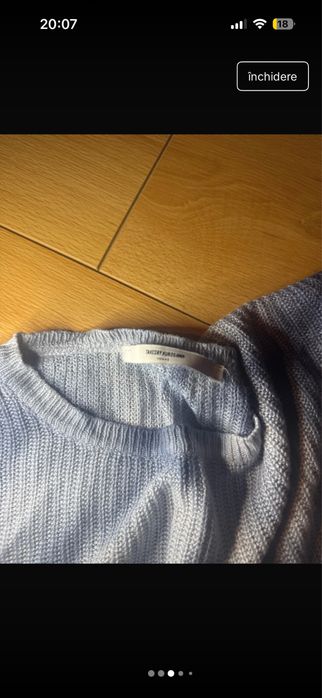 Pulover tie-dye albastru alb