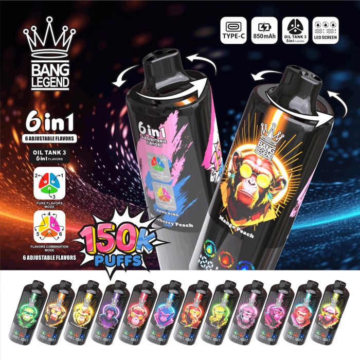 Vape 150k puffs, 6 in 1