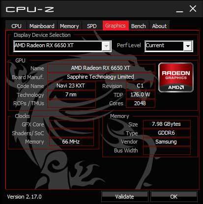 Видеокарта RX 6650XT