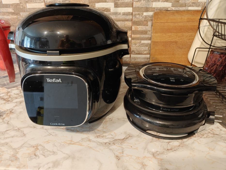 Pachet Tefal Cook4Me Touch Wi-Fi + Capac Extra Crisp – Ca nouă!