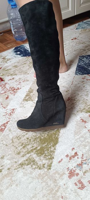 Сапоги зимние замша