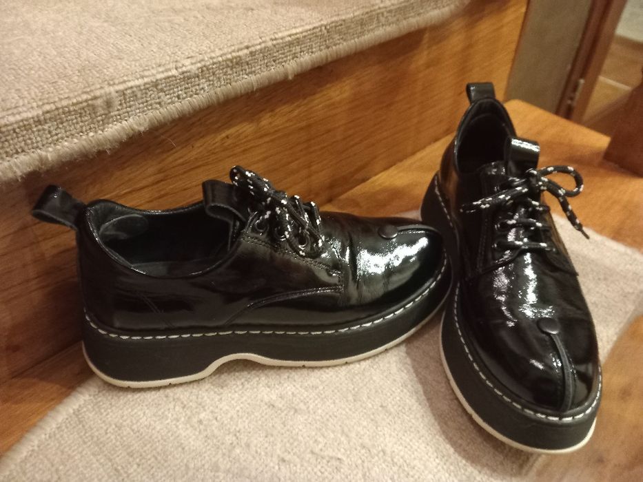 Pantofi EMANI piele naturala lacuita