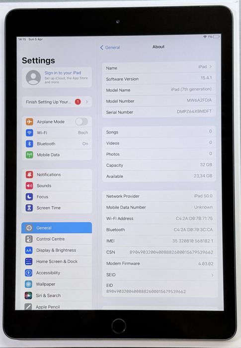 iPad 7th Gen Grey Cellular+WiFi
