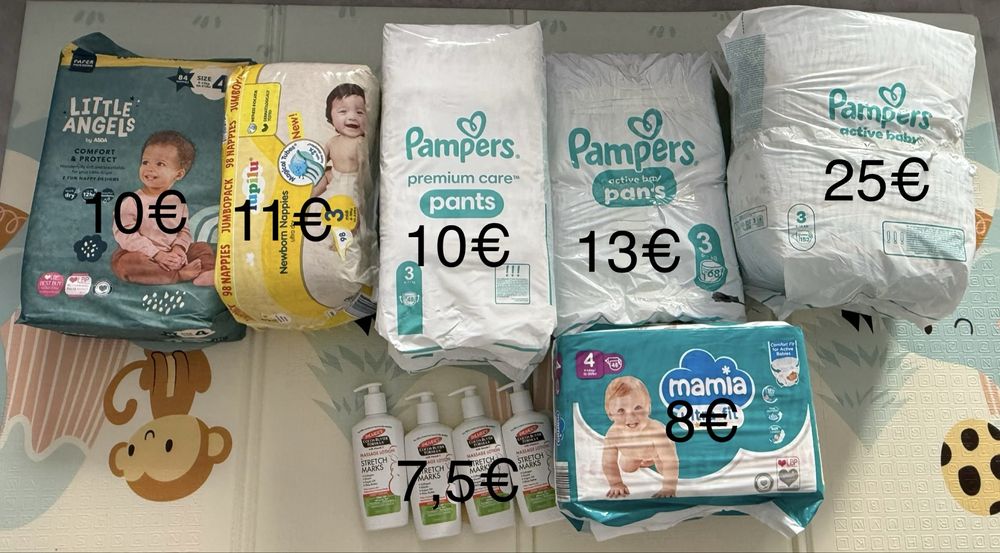 Памперси pampers, little angels, mamia