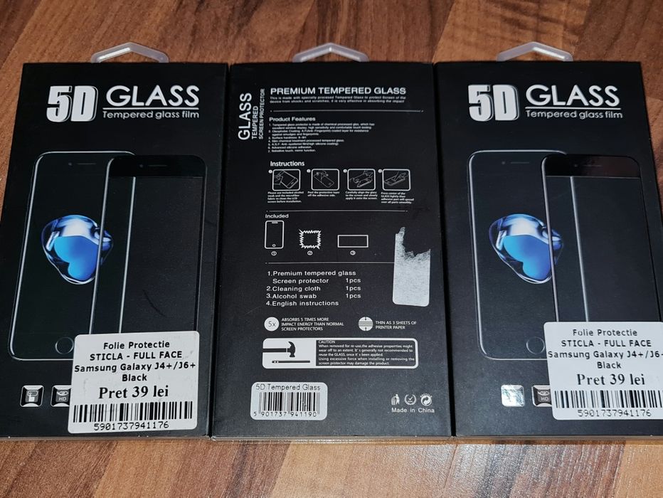 Folie sticla full cover originala SuperGlass Samsung J4+ J6+ Plus 2018