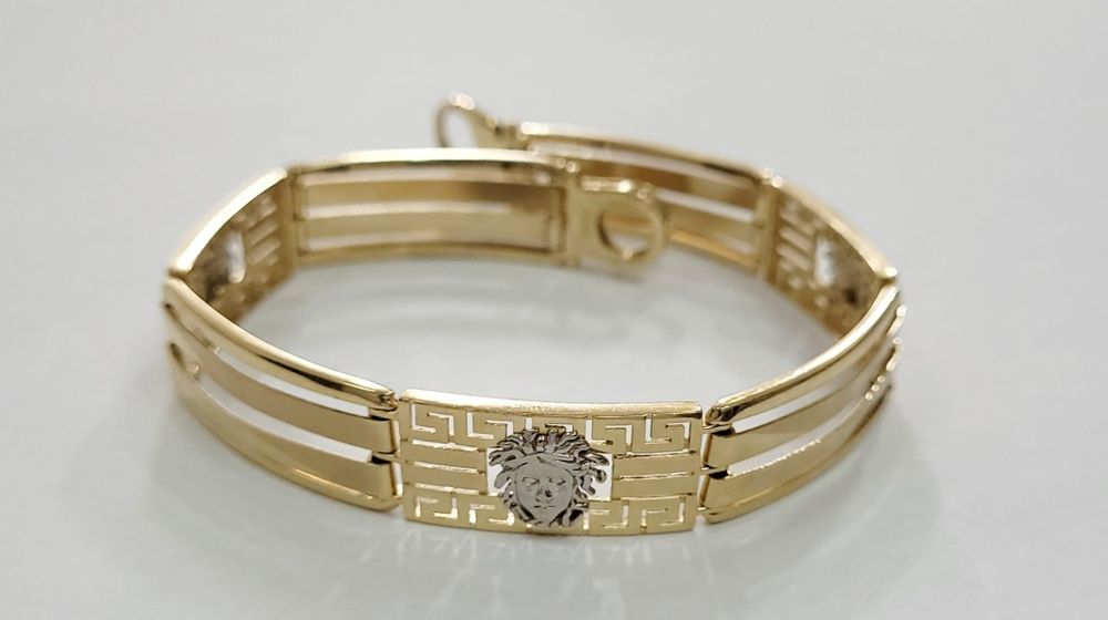 Brățară bărbătească din aur de 14K model Versace  lungime 20 cm