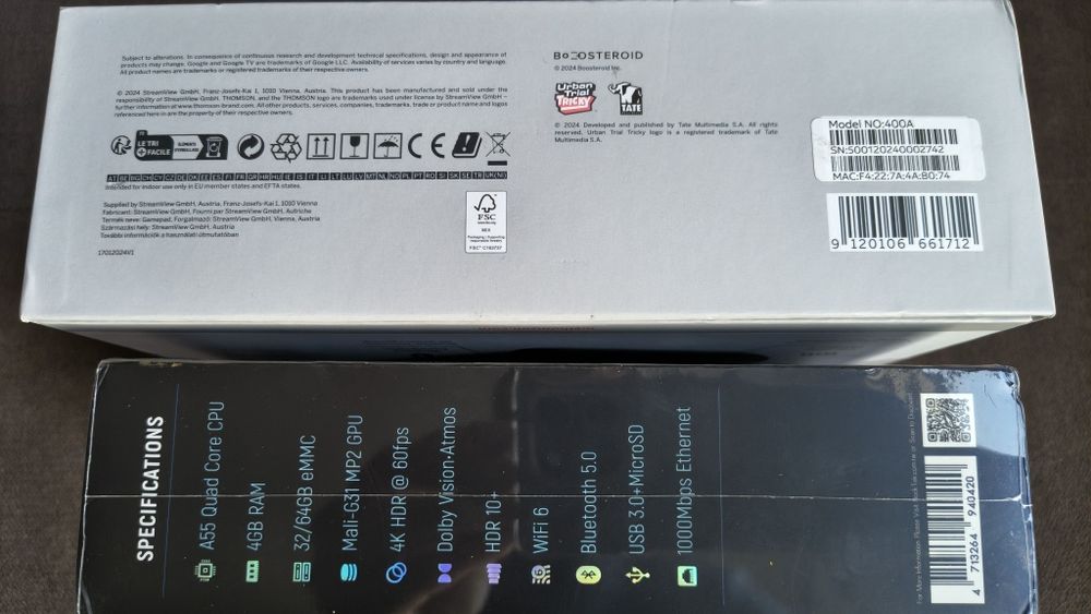 RockTek G2 Streaming Box 4K + Gamepad Thomson 400A