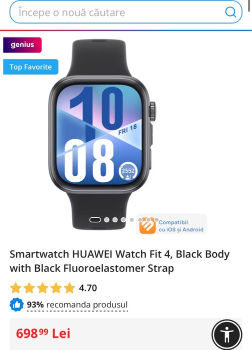 Huawei watch fit 4, sigilate, transport inclus