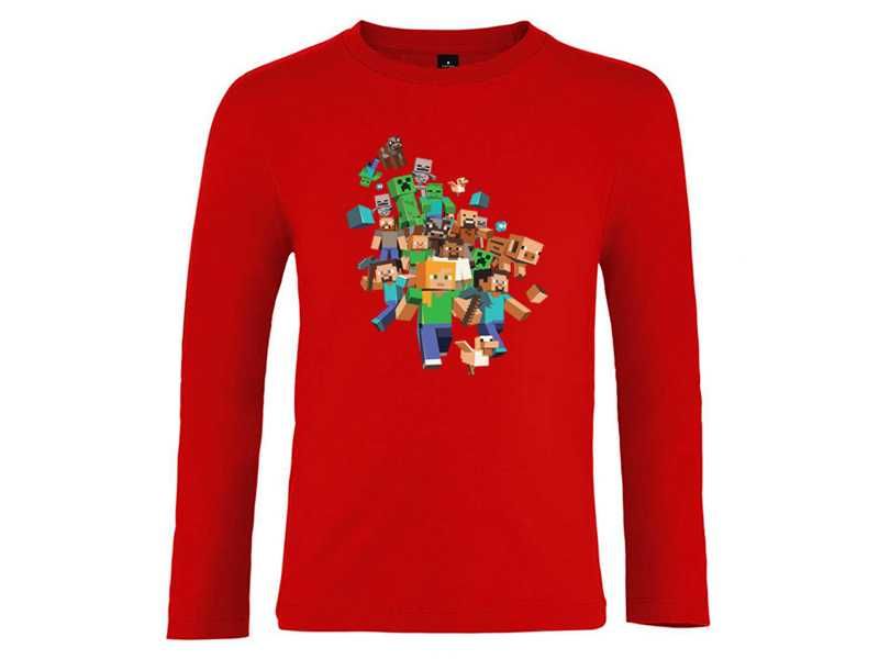 Тениски с дълъг ръкав Minecraft 3 модела