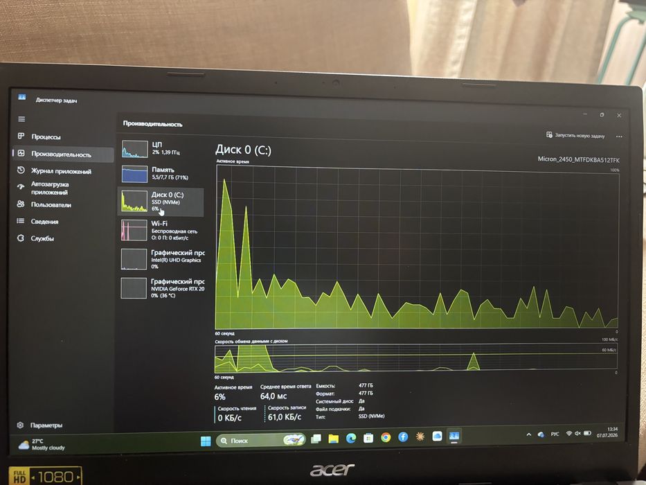 Продам Ноутбук Acer aspire 5