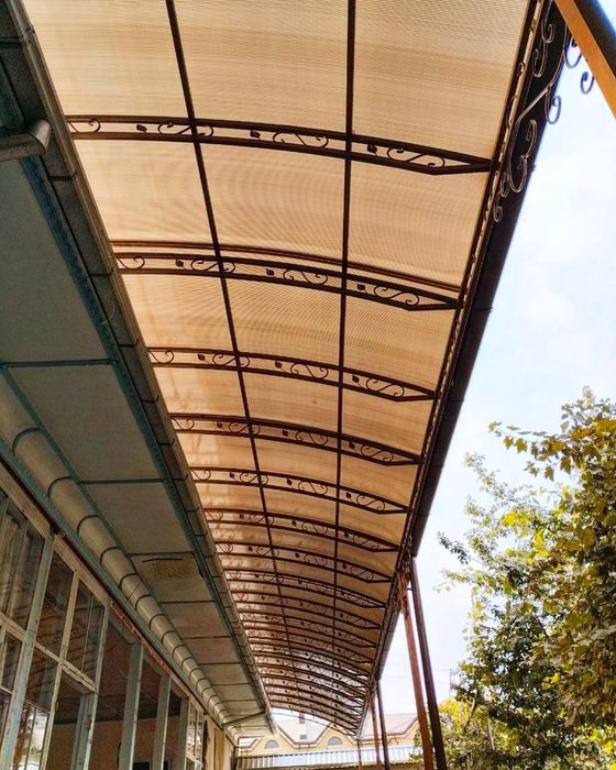 Навес решотка перила ограждения лексан металлоконструкция