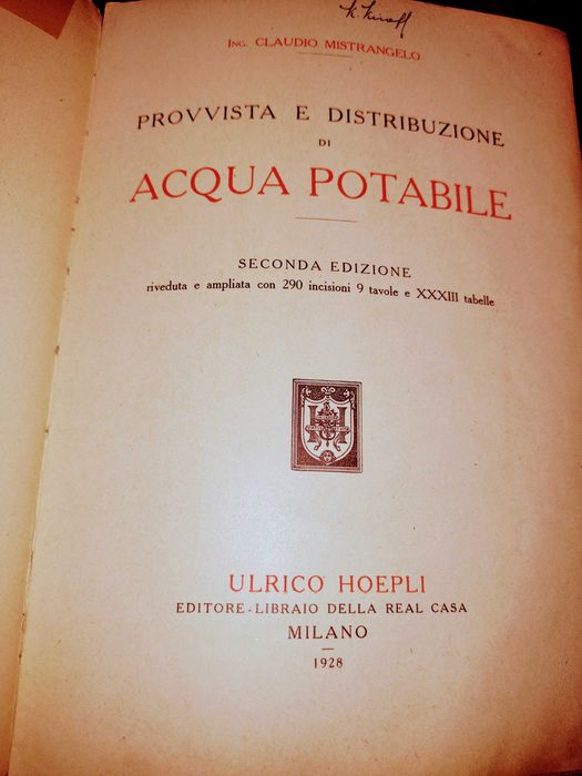 Продавам антикварни книги Frau Sorge, Acqua potabile