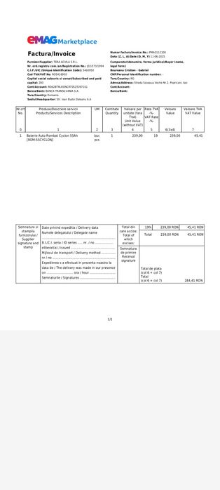 Baterie auto Rombat 12v 55Ah