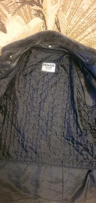 Естестнета  Кожа Зимно   Мъжко Палто !