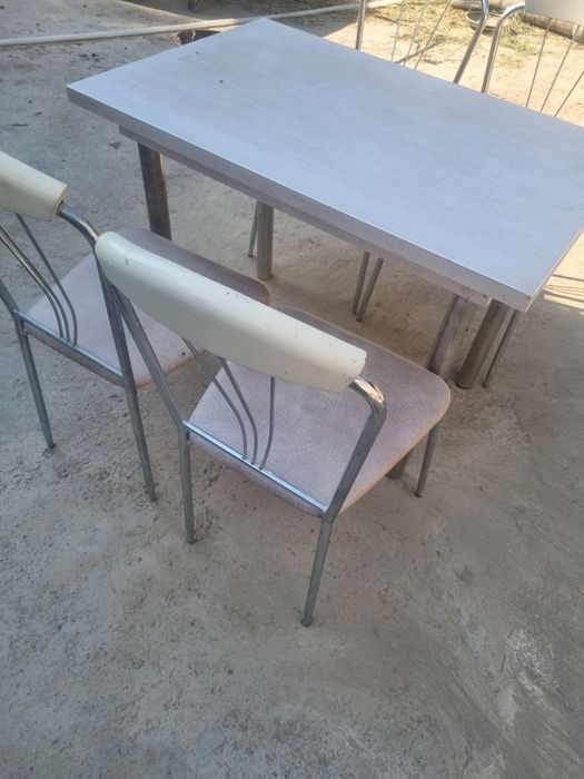 Стол стулья нержавейка