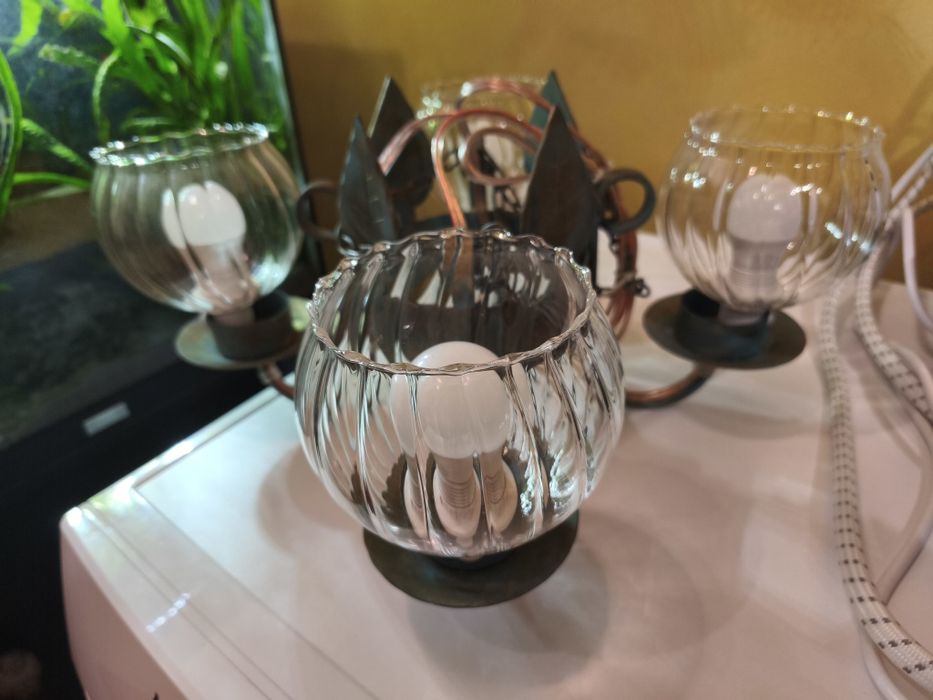 Lustra led pe lanț din fier forjat Rustic