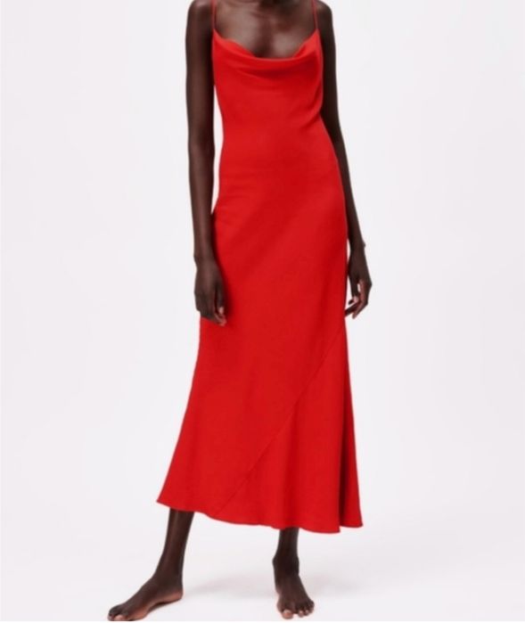 ZARA дълга червена рокля Xs размер