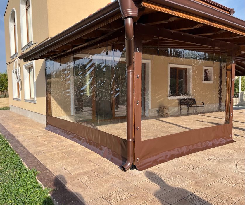 Ветроупорни завеси тенти кристал PVC винил ветробрани прегради найлони