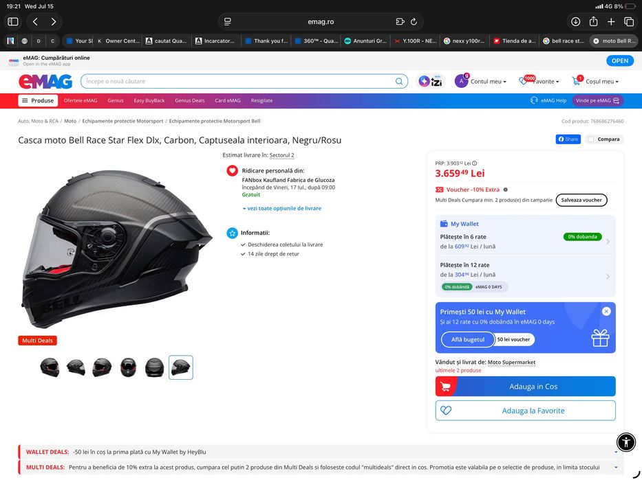 Casca BELL RACE STAR Flex Dlx Carbon Masura S