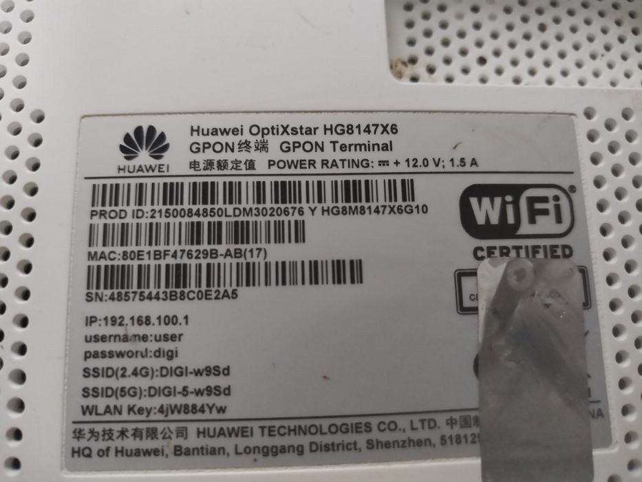 Router Huawei optixstar  HG8147X6