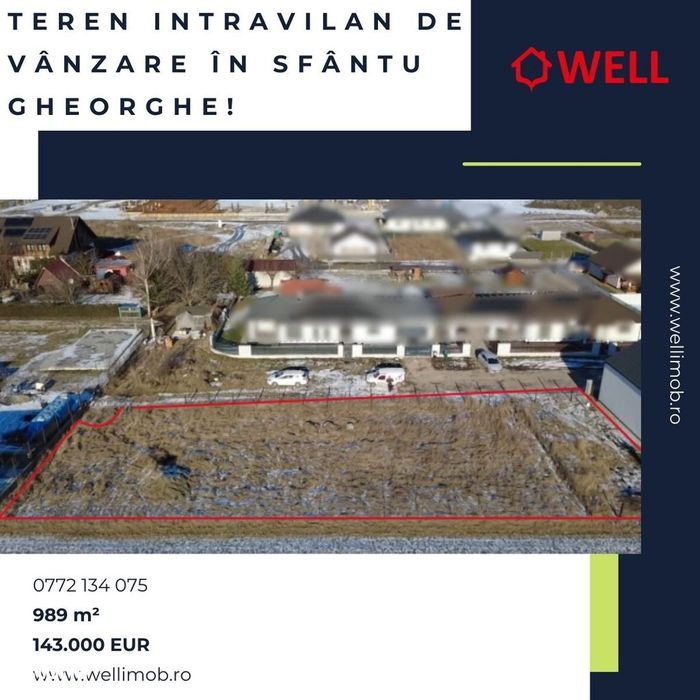 Teren intravilan de vânzare în Sfântu Gheorghe!