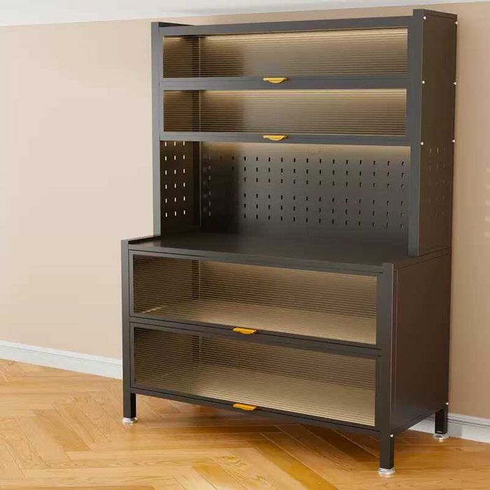 Буфетный шкаф для кухни с полками и дверцами\polkali bufet shkafi bor