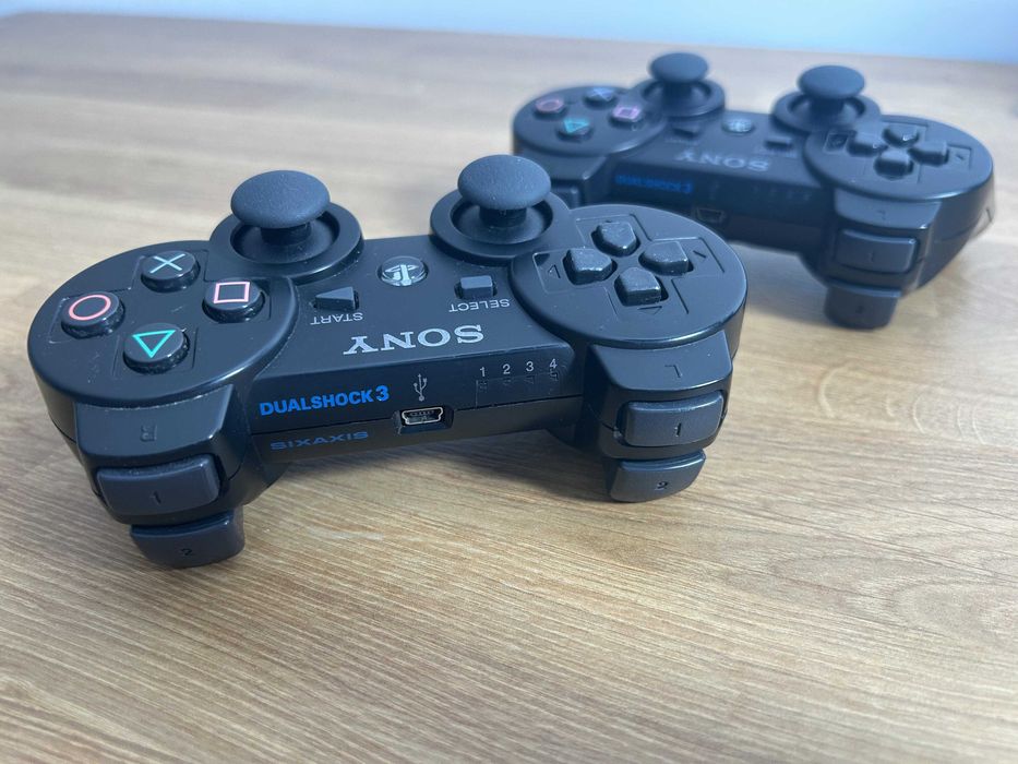 Controller DualShock 3 original Sony PS3 negru — acumulator NOU + cablu