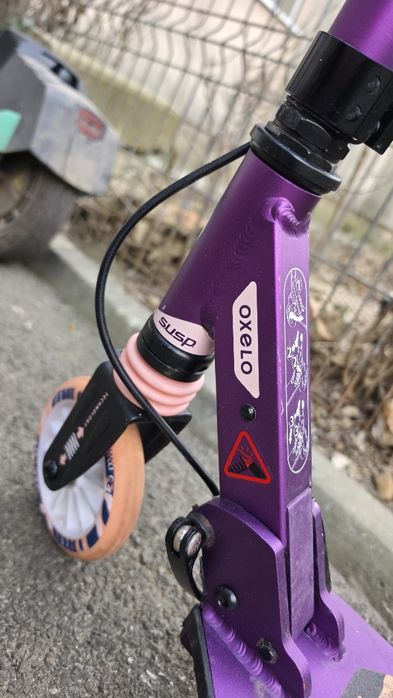 Trotinetă cu Suspensie şi Frână pe Ghidon Mid 5 Indienne Violette.