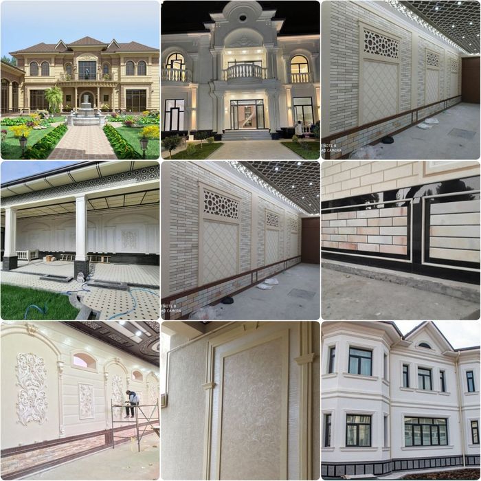 Травертин фасад в Ташкенте алюкобонд монтаж alikapon alcafon alibonda