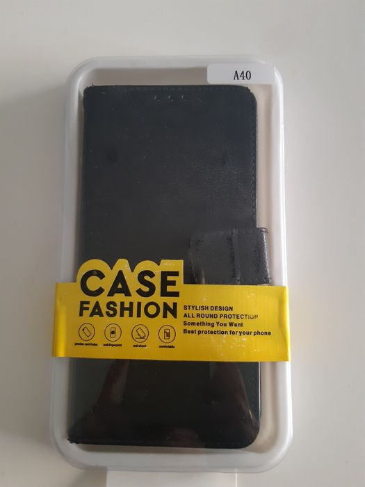 Оригинален кожен калъф за Samsung  A40  тип тефтерче 10лв