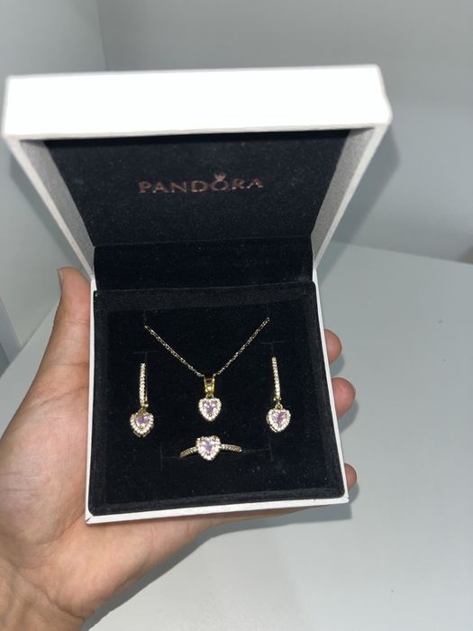 Pandora комплект титан , фианти