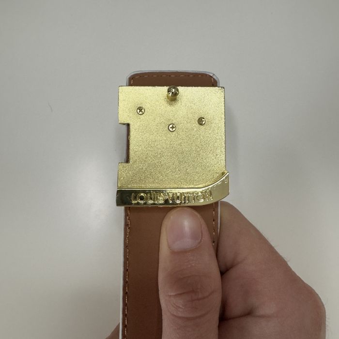 *PIELE* Curea LV Catarama Aurie Carouri Alba 110cm Livrare 24-48h Verificare Colet Inclus