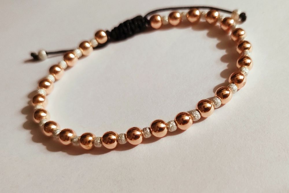 Bratari snur cu bilute de aur si argint