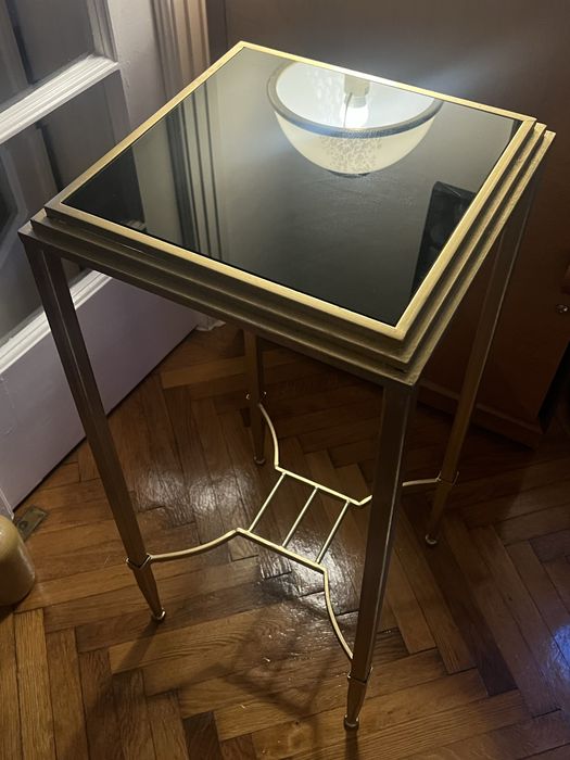 Masa auxiliara auriu sticla 80 cm Mauro Feretti