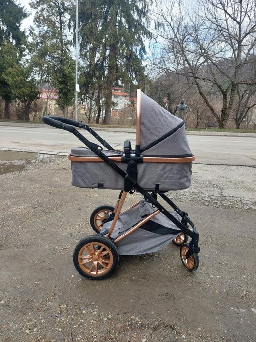 Комбинирана количка Moni - Midas, 2 в 1, сива