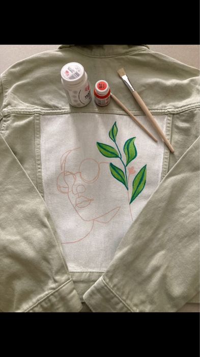 Дънково яке, рисувано на ръка