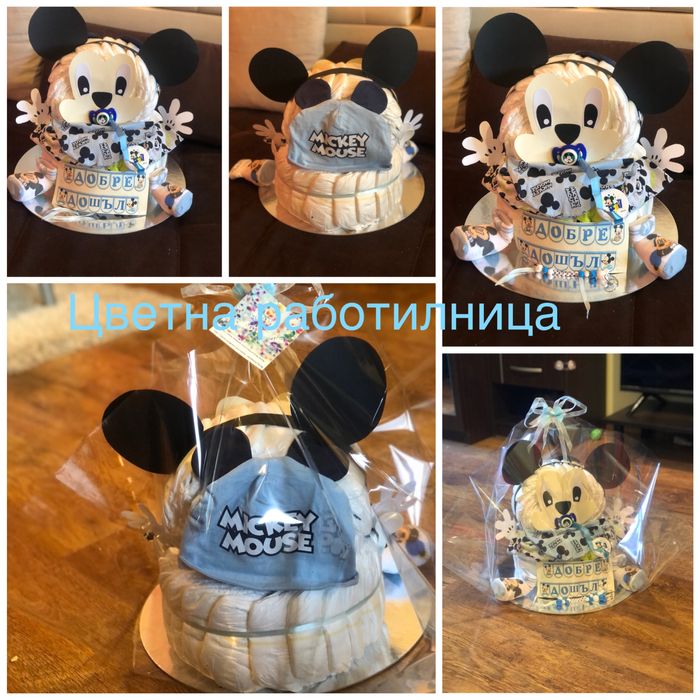 Торти, колички и фигурки от памперси( пелени )