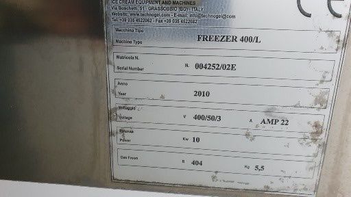 Masina inghetata Freezer Technogel