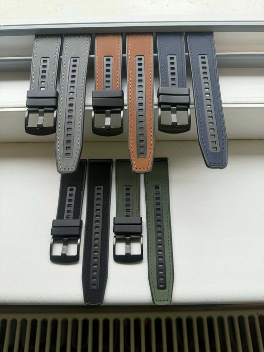 Curea cauciuc+insertie piele Huawei GT,GT2,GT3,GT4,GT5(46mm) 22mm