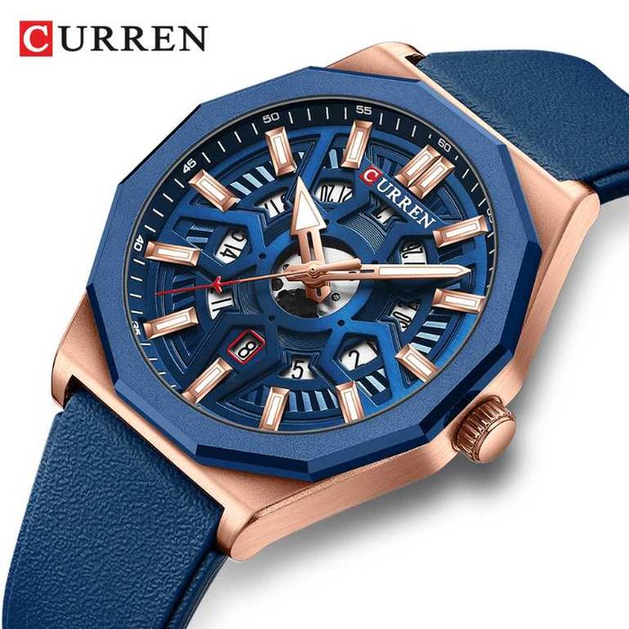 Мъжки часовник – CURREN 8437 – BLUE + ПОДАРЪК