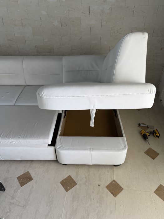 Coltar extensibil 250x155 piele ecologica cu lada