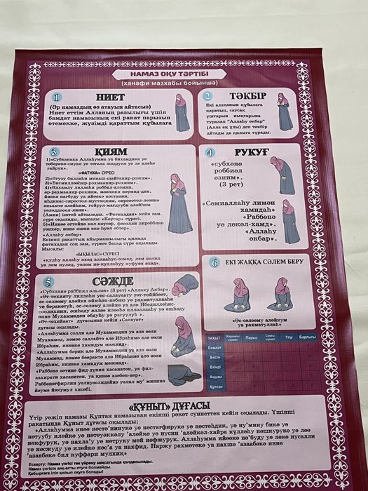 Бейнелі жайнамаз (намаз оқу тәртібі )