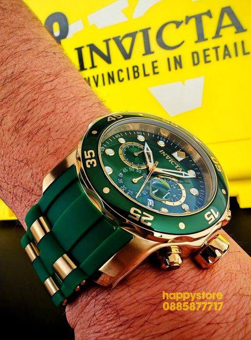 INVICTA SCUBA Green/Gold 48mm, Инвикта нов ръчен часовник