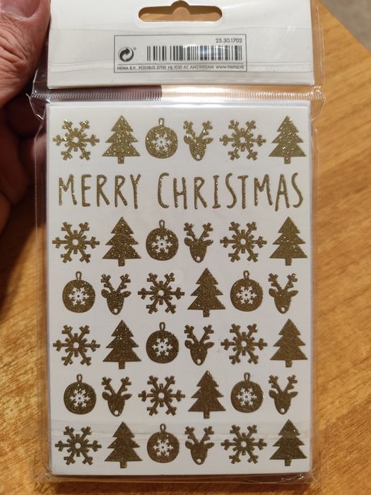 Комплект 10 коледни картички и 10 плика в пакет