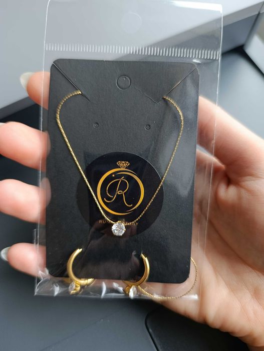 Обеци и колие комплект от хипоалергенна стомана