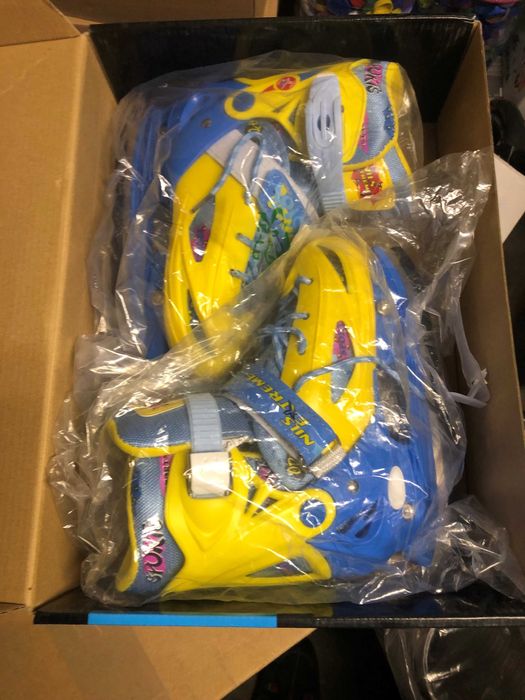 Продавам детски кънки за лед Nils Extreme, Сини/Жълти, S (31-34)