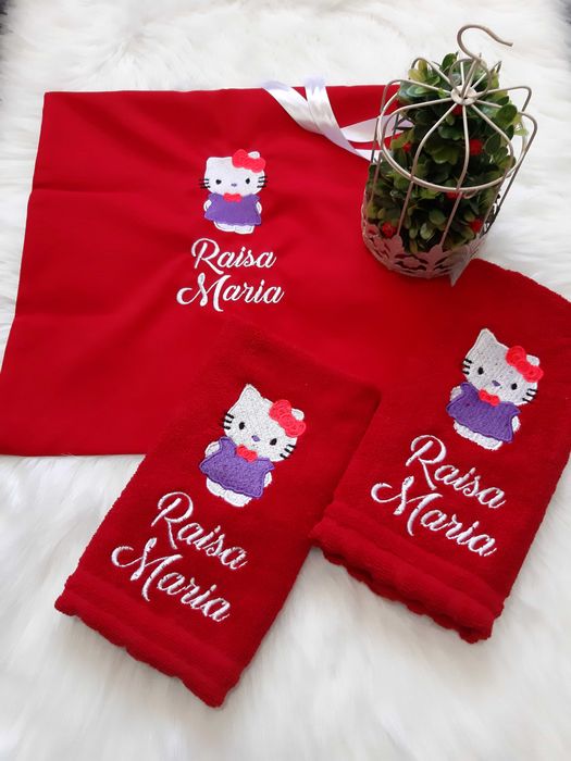 Saculet brodat personalizat cadou copii /cresa /gradinita