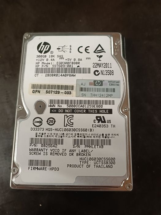 Hard disk Server Hp  300 GB 10k SAS 2.5 inch